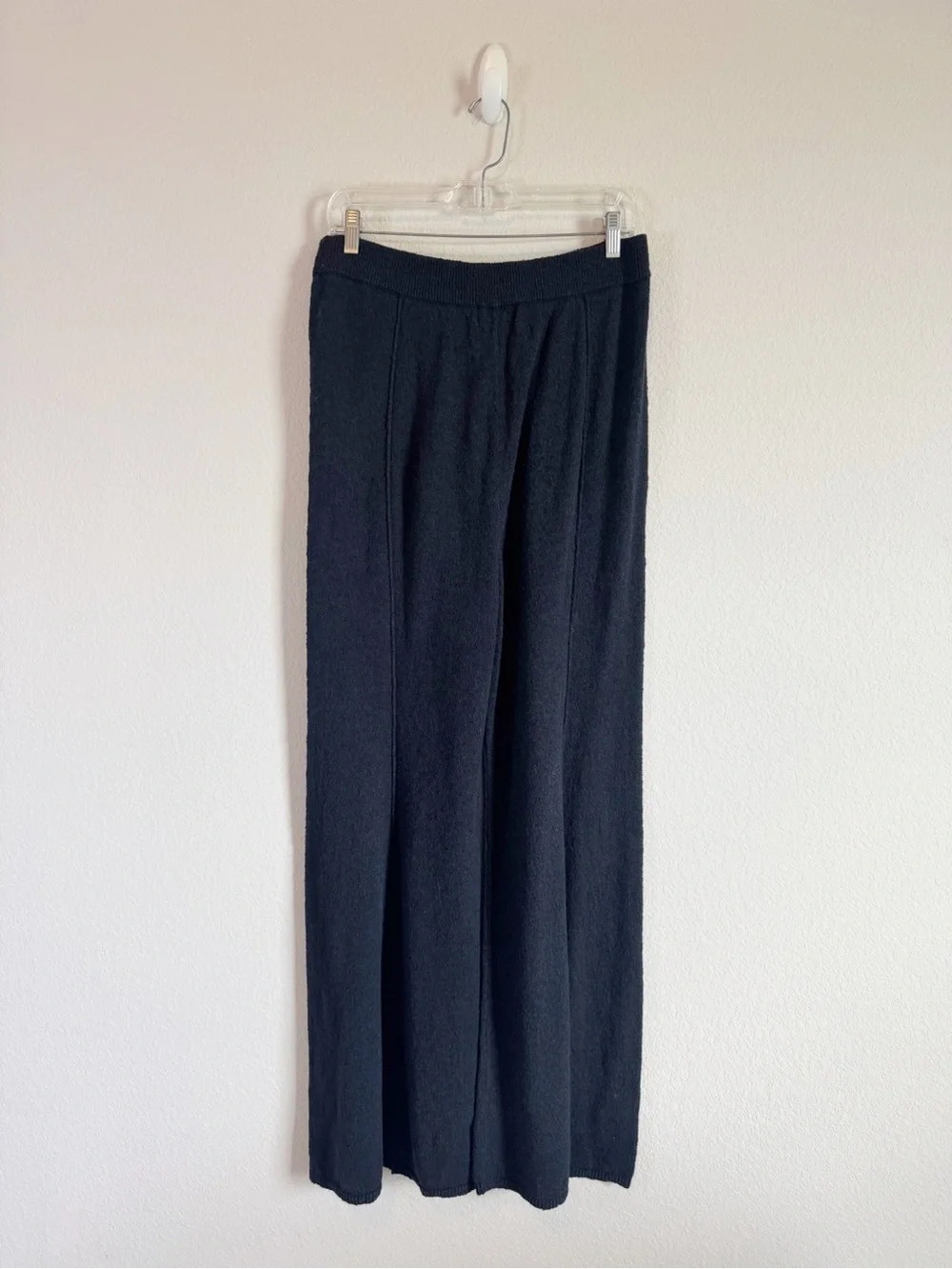 Free People Free-est May Black High Rise Wide Leg Knit Sweater Pants Size Large